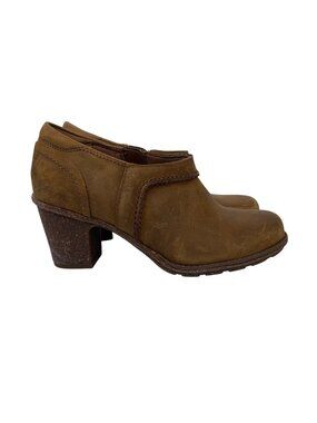 Clarks Sashlin Aleta Tan Leather Block Heel Booties 7.5 Y2K Western Archive